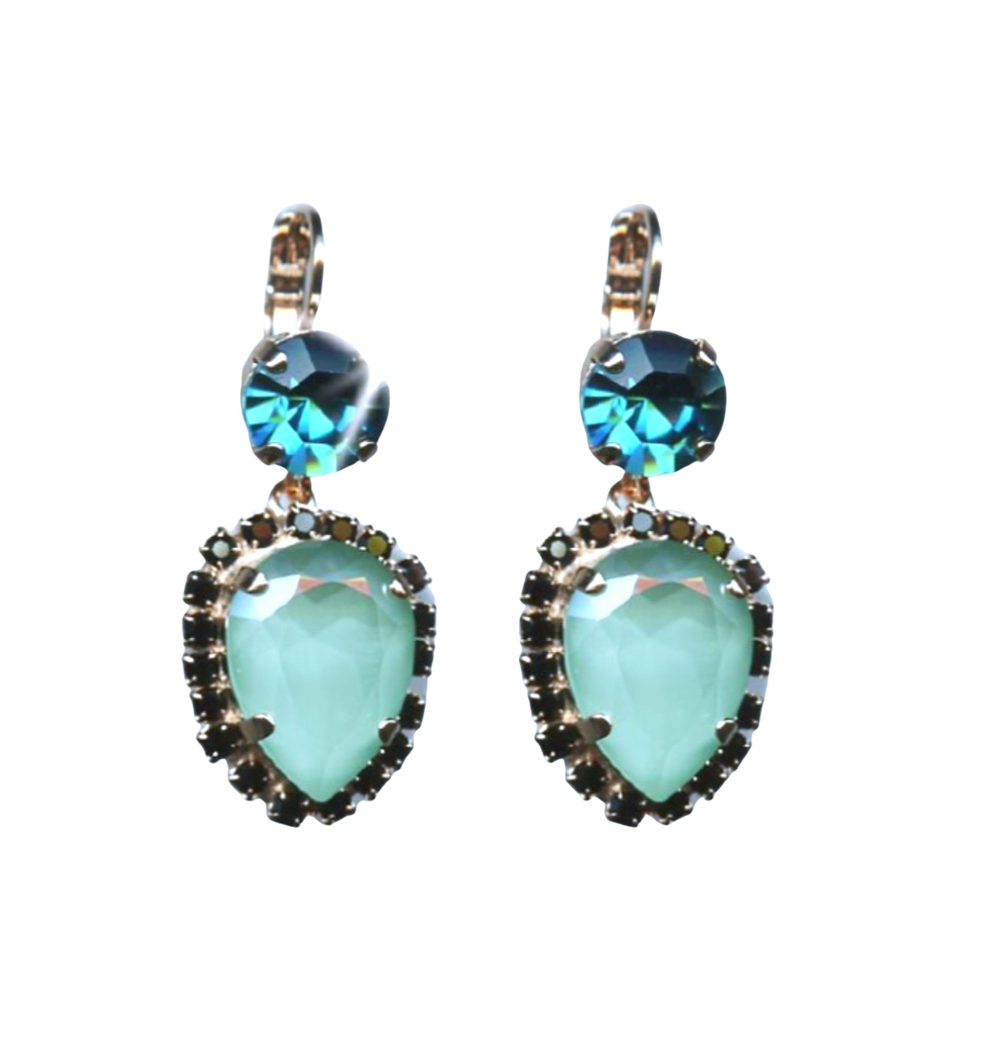 E-1098-9-125-RG6 (1) Mariana Earrings Sophisticated Pacific Opal, Aquamarine & Jet Austrian Crystals Winter 2019 Coll. - Image 1