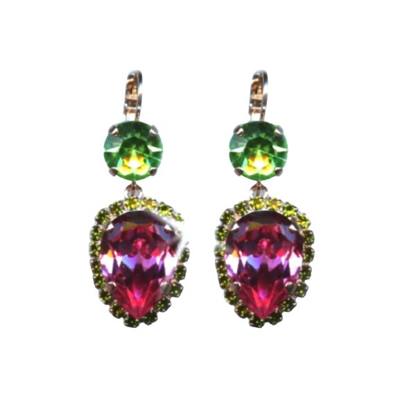 Mariana Earrings Sophisticated Fuchsia & Olivine Austrian Crystals Winter 2019 Coll.