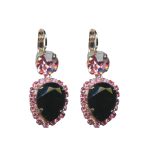 Mariana Earrings Exquisite Jet Black & Lt Rose Austrian Crystals Winter 2019 Coll. - Image 3