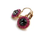 Earrings By Mariana Woman Gorgeous Black Diamond and Rose Swarovski Crystals - Image 3