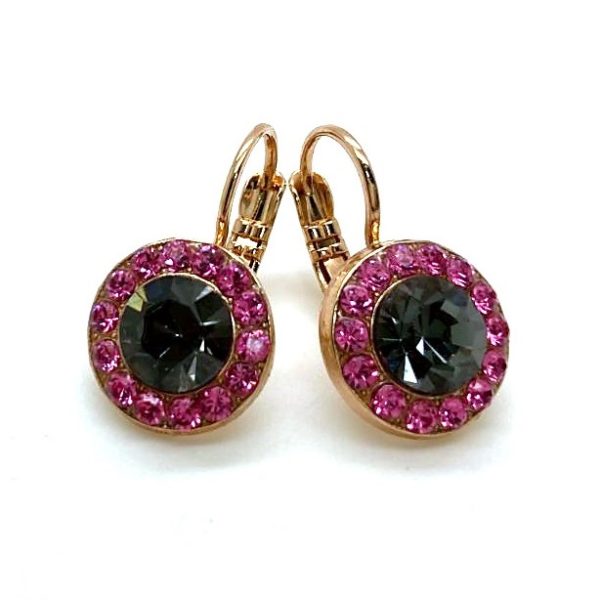 Earrings By Mariana Woman Gorgeous Black Diamond and Rose Swarovski Crystals