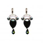 Mariana Earrings Sophisticated Jet, Black Diamond & Rose Water Opal Austrian Crystals Winter 2019 Coll.