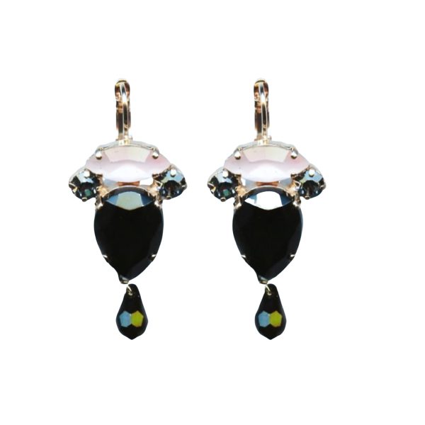Mariana Earrings Sophisticated Jet, Black Diamond & Rose Water Opal Austrian Crystals Winter 2019 Coll.