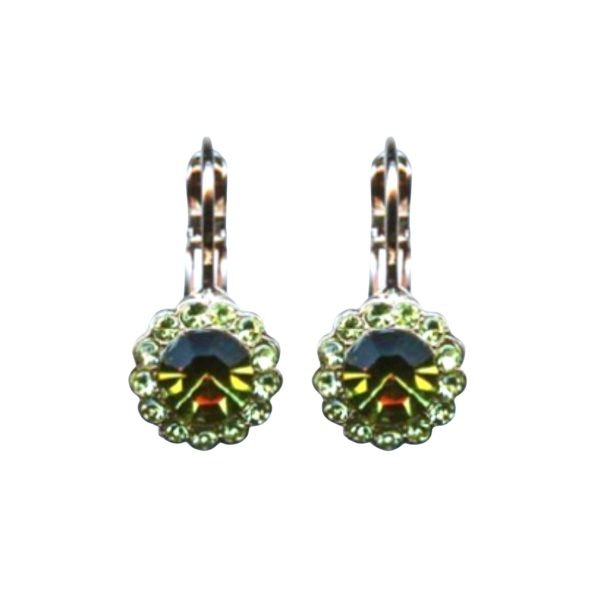 Mariana Earrings Dainty Floral Olivine & Chrysolite Austrian Crystals Winter 2019 Coll.