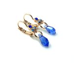 Mariana Earrings Drop Sapphire Blue &  Blue AB Austrian Crystals My Treasures Coll. - Image 2