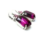 Mariana Earrings Gorgeous Fuchsia & Lt Rose Austrian Crystals Saba Caribbean Life Coll. - Image 3