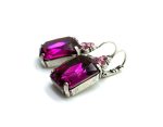 Mariana Earrings Gorgeous Fuchsia & Lt Rose Austrian Crystals Saba Caribbean Life Coll. - Image 2