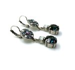 Earrings By Mariana Caribbean Life Coll. Floral Montana Blue, AB & White Opal Swarovski Crystals - Image 2