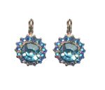 Earrings By Mariana Woman Floral Vitrail Light and Aquamarine Swarovski Crystals - Image 2