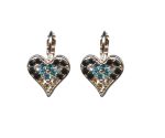Mariana Earrings Heart Shaped in Jet, Clear & Aquamarine Austrian Crystals Winter 2019 Coll. - Image 3