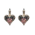 Mariana Earrings Heart Shaped in Black Diamond & Lt Rose Austrian Crystals Winter 2019 Coll.