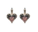 Mariana Earrings Heart Shaped in Black Diamond & Lt Rose Austrian Crystals Winter 2019 Coll. - Image 3