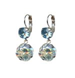 Mariana Earrings Sassy Aquamarine & Moonlight Austrian Crystals Winter 2019 Coll. - Image 3