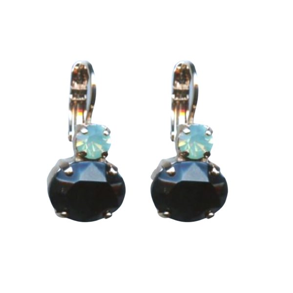 Mariana Earrings Simply Elegant Jet & Pacific Opal Austrian Crystals Winter 2019 Coll.