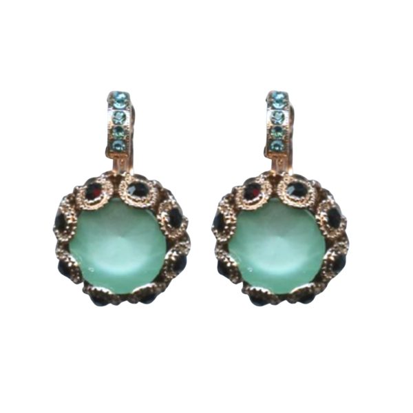 Mariana Earrings Timeless Pacific Opal, Jet & Aquamarine Austrian Crystals Winter 2019 Coll.