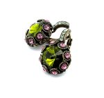 Earrings By Mariana Woman Classy Floral Rose and Olivine Swarovski Crystals