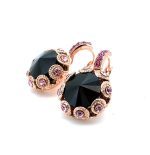 Mariana Earrings Winter 2019 Coll. Fashion Faithful Jet Black & Pinks Austrian Crystals - Image 3