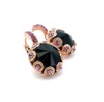 Mariana Earrings Winter 2019 Coll. Fashion Faithful Jet Black & Pinks Austrian Crystals - Image 2
