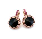 Mariana Earrings Winter 2019 Coll. Fashion Faithful Jet Black & Pinks Austrian Crystals