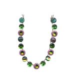 Mariana Necklace Green Aventurine Mineral, Greens & Pinks Austrian Crystals Winter 2019 Coll. - Image 2