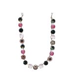 Mariana Necklace Gorgeous Beaded Pinks & Blacks Austrian Crystals Winter 2019 Coll.