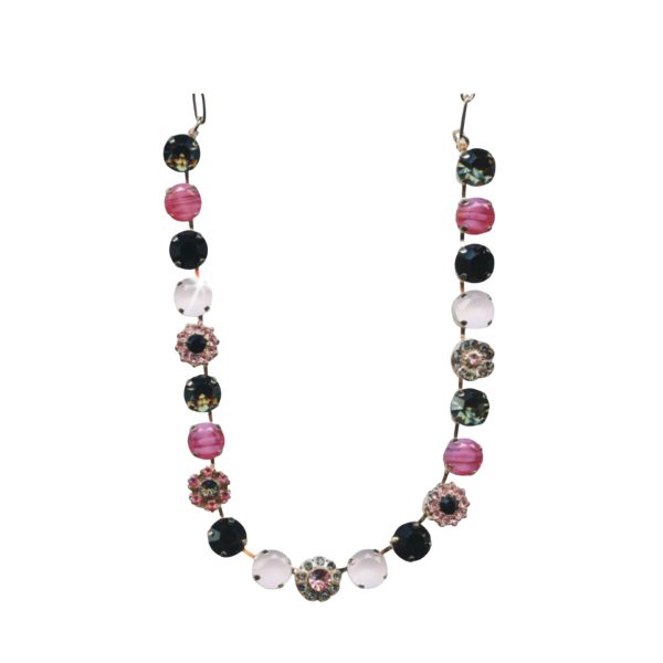 Mariana Necklace Gorgeous Beaded Pinks & Blacks Austrian Crystals Winter 2019 Coll.