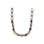 Mariana Necklace Knot Chain Beaded White Shell Mineral, Jet & AB Austrian Crystals Eclipse Mystique Winter 2019 Coll.