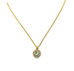 Mariana Necklace Pendant Dainty Floral Chrysolite & Lt Peach Austrian Crystals Boloria Dia My Butterfly Coll. Yellow Gold - Image 2