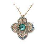Mariana Necklace Pendant Charming Aquamarine & Moonlight Austrian Crystals Winter 2019 Coll. - Image 3