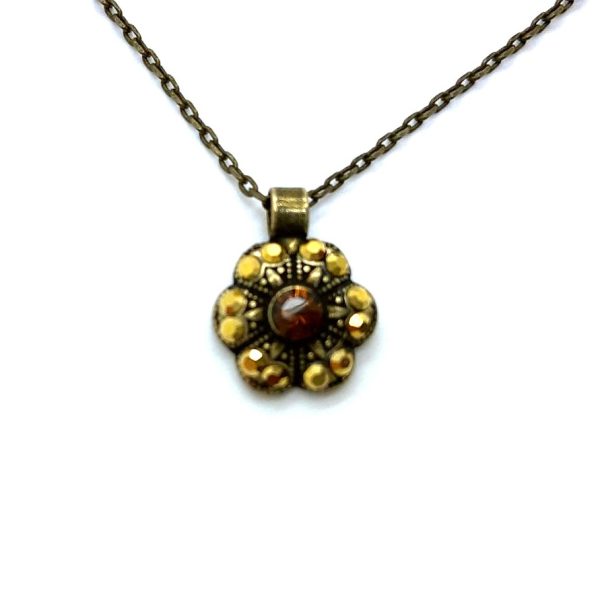 Mariana Necklace Pendant Metallic Sunshine & Topaz Austrian Crystals My Treasures Coll.