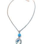 Necklace Pendant By Mariana Winter 2019 Coll. Lapis Lazuli Mineral and Swarovski Crystals