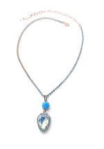 Necklace Pendant By Mariana Winter 2019 Coll. Lapis Lazuli Mineral and Swarovski Crystals