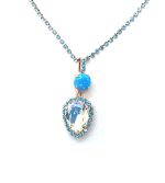 Necklace Pendant By Mariana Winter 2019 Coll. Lapis Lazuli Mineral and Swarovski Crystals - Image 5