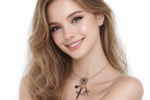 Necklace Pendant By Mariana Woman Floral Cross and Bird Rose and Black Swarovski Crystals - Image 3