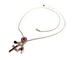 Necklace Pendant By Mariana Woman Floral Cross and Bird Rose and Black Swarovski Crystals - Image 2