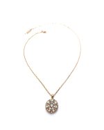 Mariana Necklace Pendant Shimmering White Opal & Clear Austrian Crystals Kalahari Africa Coll. - Image 2