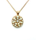 Mariana Necklace Pendant Shimmering White Opal & Clear Austrian Crystals Kalahari Africa Coll.