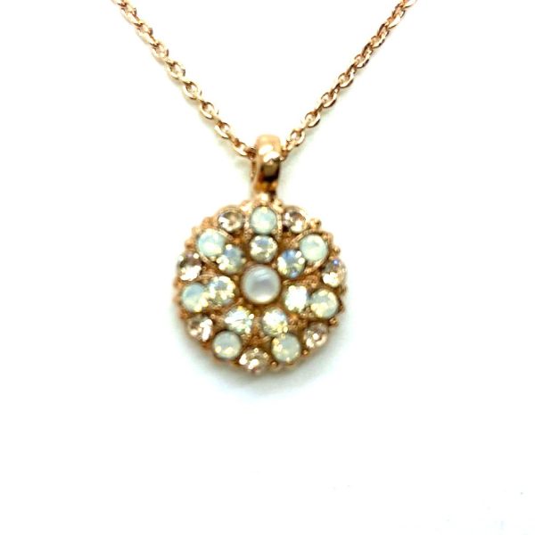 Mariana Necklace Pendant Shimmering White Opal & Clear Austrian Crystals Kalahari Africa Coll.
