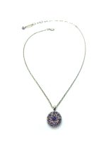 Mariana Pendant Purple, Lavender Guardian Angel Austrian Crystals My Treasures Coll. Rhodium Plated