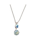 Mariana Necklace Pendant Sassy Aquamarine & Moonlight Austrian Crystals Winter 2019 Coll. - Image 2