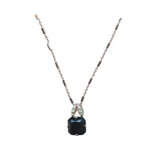 Mariana Necklace Pendant Cushion Jet Black & Pacific Opal Austrian Crystals Winter 2019 Coll.