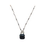 Mariana Necklace Pendant Cushion Jet Black & Pacific Opal Austrian Crystals Winter 2019 Coll. - Image 3