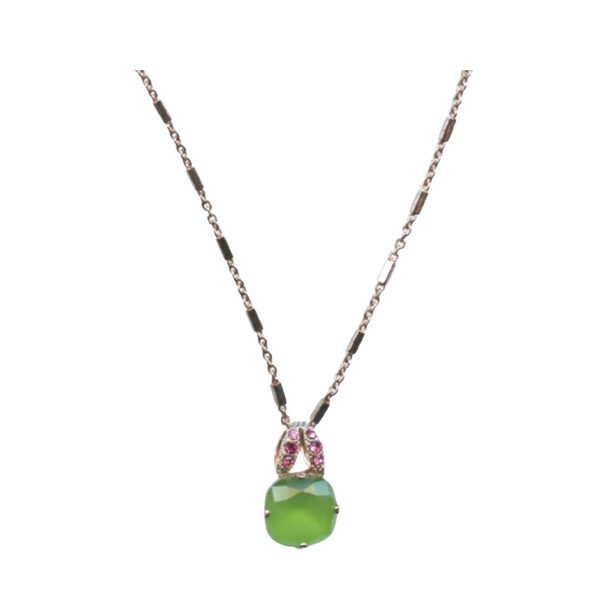 Mariana Necklace Pendant Chrysolite Opal & Lt Rose Austrian Crystals Winter 2019 Coll.