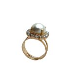 Ring By Mariana Woman Exquisitely Elegant Cream Pearl and Clear Swarovski Crystals - Image 3