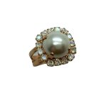 Ring By Mariana Woman Exquisitely Elegant Cream Pearl and Clear Swarovski Crystals - Image 2