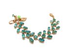 Mariana Bracelet Fern Beaded Emerald & Peridot Austrian Crystals My Treasures Coll.