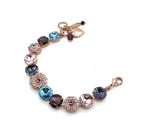 Bracelet By Mariana Woman Glamorous Purple Velvet and Sapphire Swarovski Crystals - Image 2