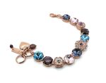 Bracelet By Mariana Woman Glamorous Purple Velvet and Sapphire Swarovski Crystals - Image 3