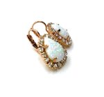 Mariana Earrings Alluring Moonstone Mineral & Clear Austrian Crystals Winter 2019 Coll. - Image 3