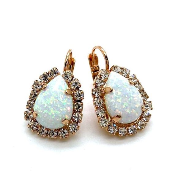 Mariana Earrings Alluring Moonstone Mineral & Clear Austrian Crystals Winter 2019 Coll.